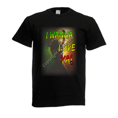Bob Marley I Wanna Love Ya! Mens T-Shirt Thumbnail